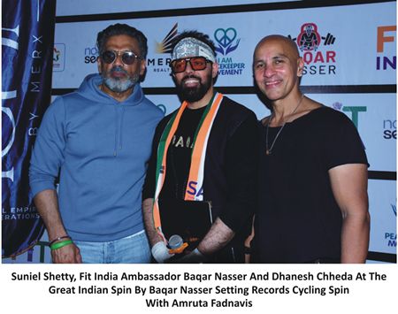 153 Cyclists. One Nation. Suniel Shetty & Amruta Fadnavis Power Baqar Nasser’s Historic Record Spin