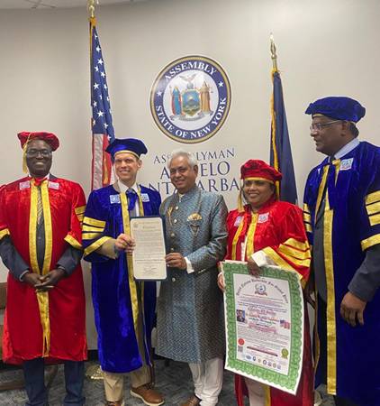 New York State Honours Global Peace Leader His Eminence Prof. Sir Dr. Madhu Krishan With Multiple Prestigious Civic Recognitions
